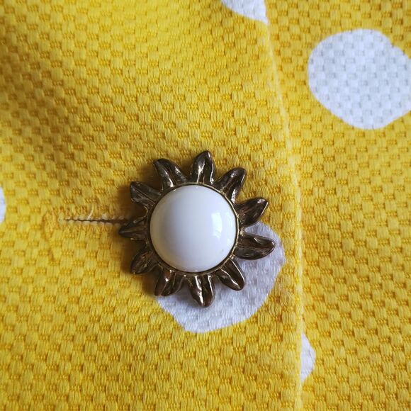 Vintage Sunny Yellow and White Polka Dot Skirt Suit S. 8 Retro/Summer/Fun - Picture 3 of 6